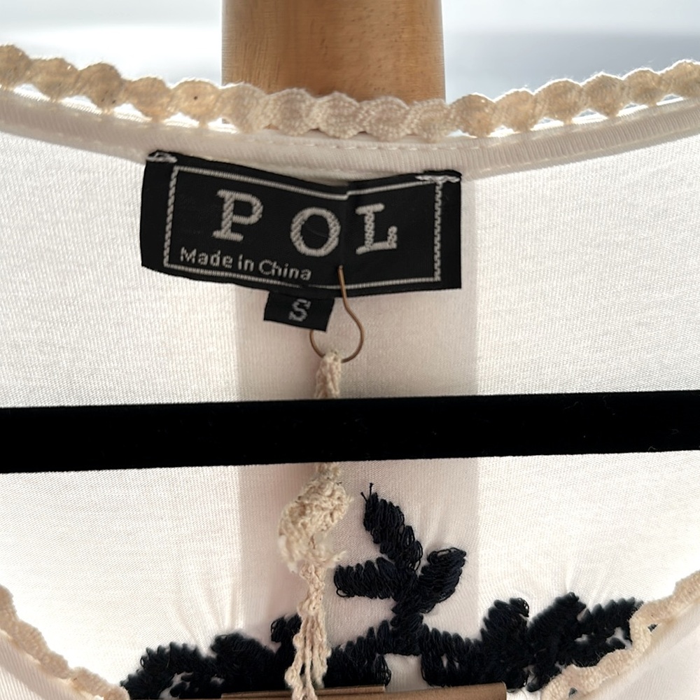 POL light Cream embroidered Sundress with Scoop Neck NWT - Picture 7 of 8